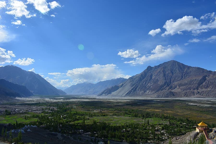 Nubra Valley, Leh Ladakh — Cold desert dunes and double-humped camels.