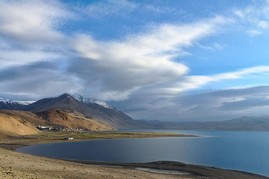 Tso Moriri, Leh Ladakh — A high lake with black-necked cranes.