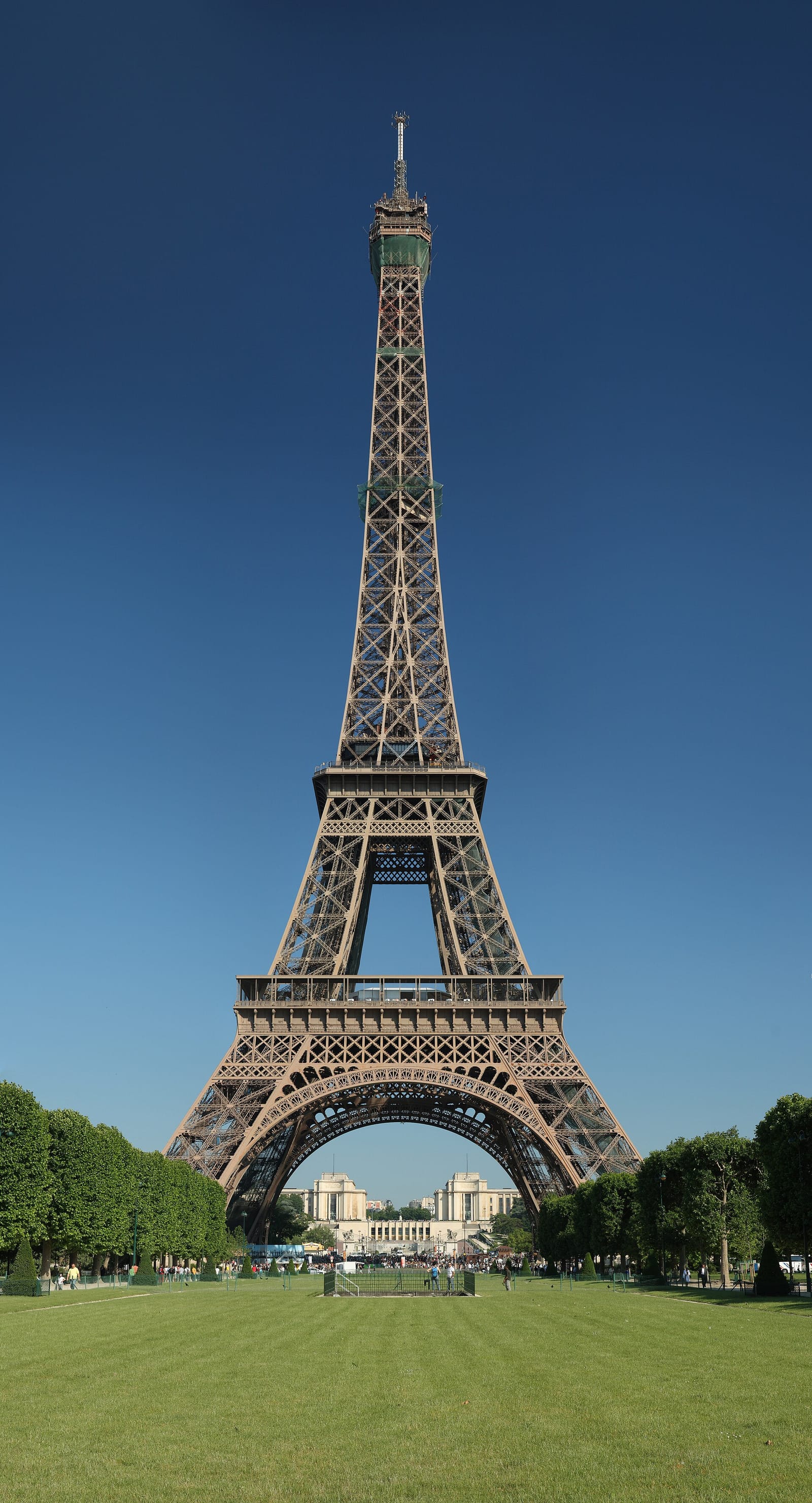 The Eiffel Tower above the rooftops of Paris