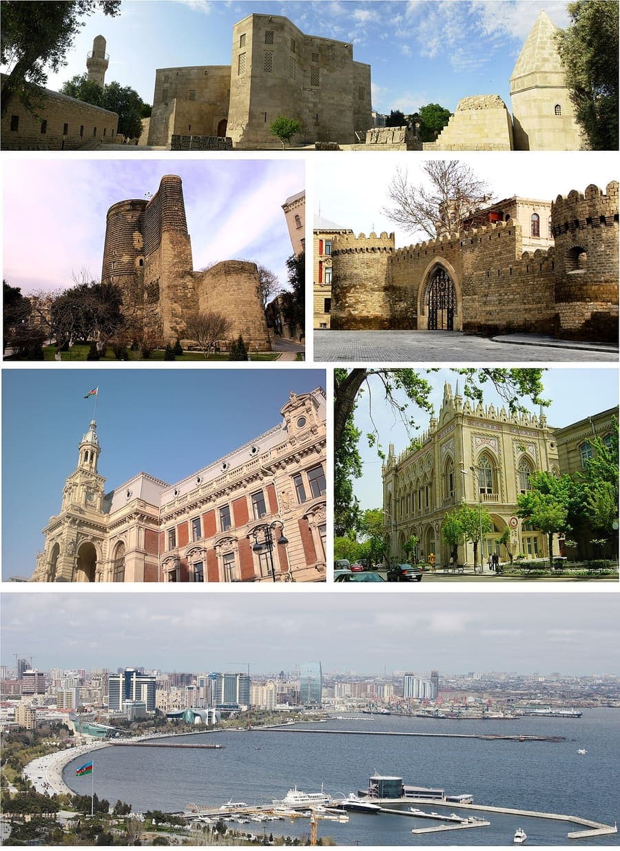 Baku, Azerbaijan — The Caspian capital, old walls and new glass.