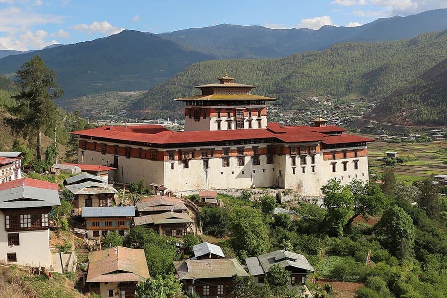 Rinpung Dzong, Bhutan — Paro's fortress above the covered bridge.