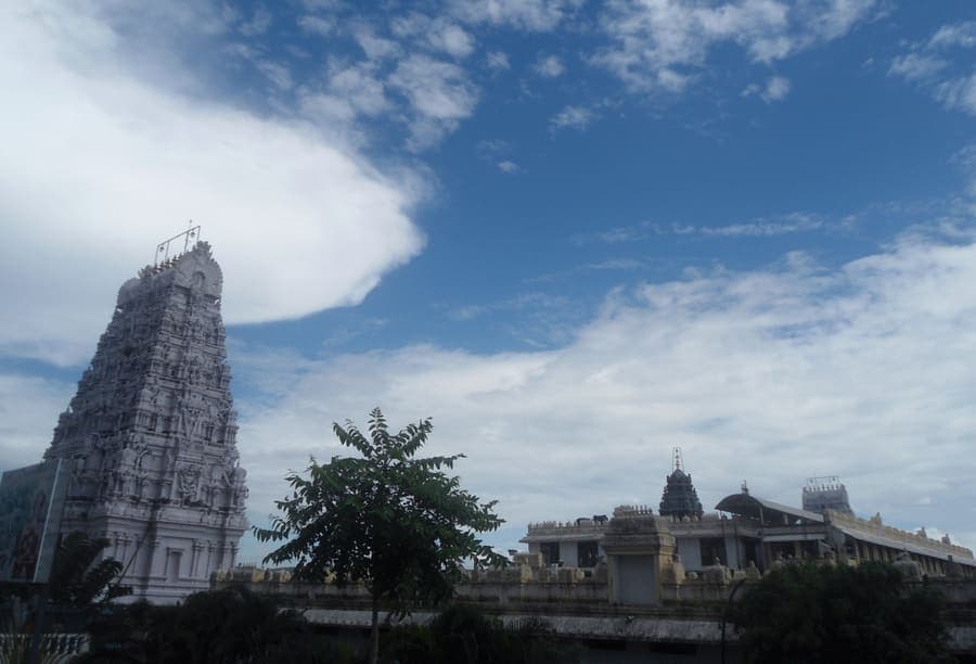 Annavaram Temple, Dattadham — The hilltop Satyanarayana Swamy shrine above the Pampa river.