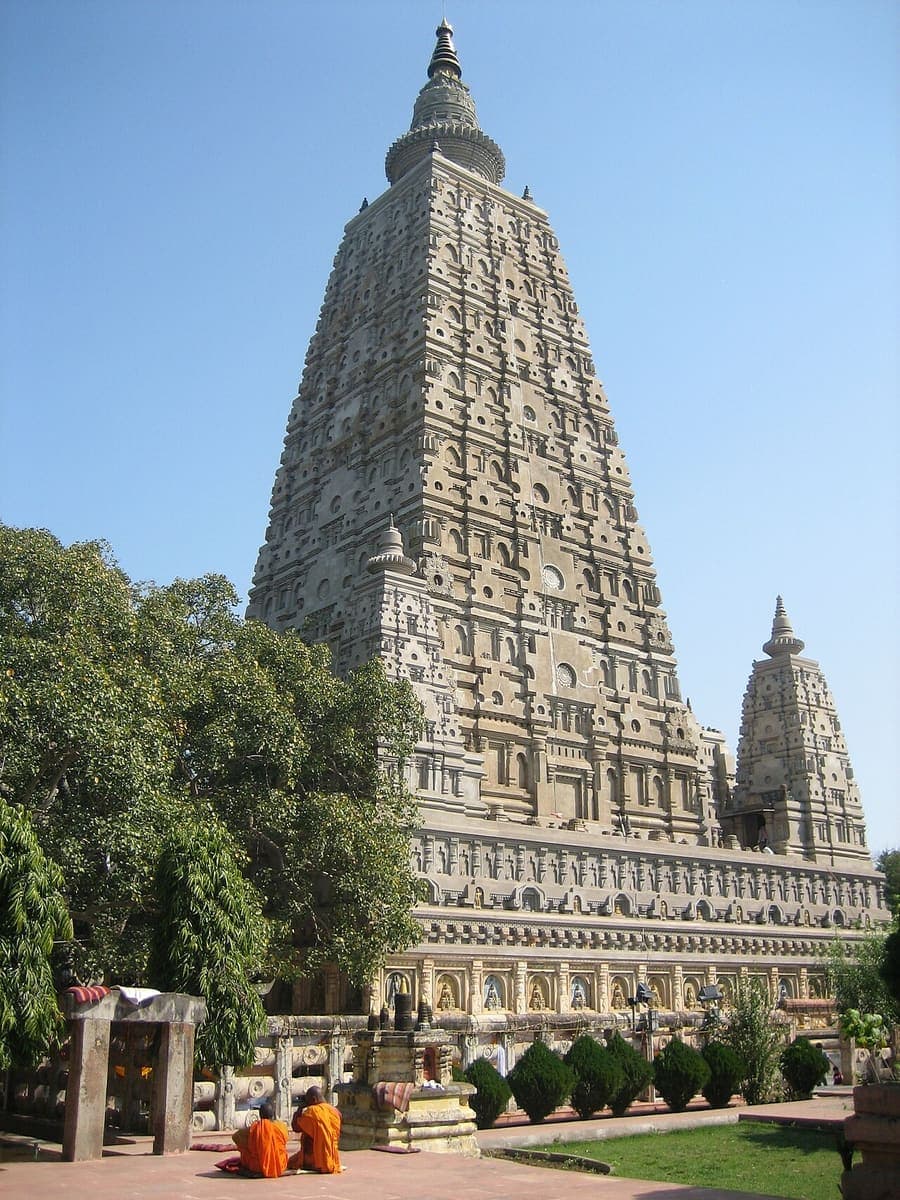 Mahabodhi Temple, Gaya — The Bodhi tree, and the seat of enlightenment.