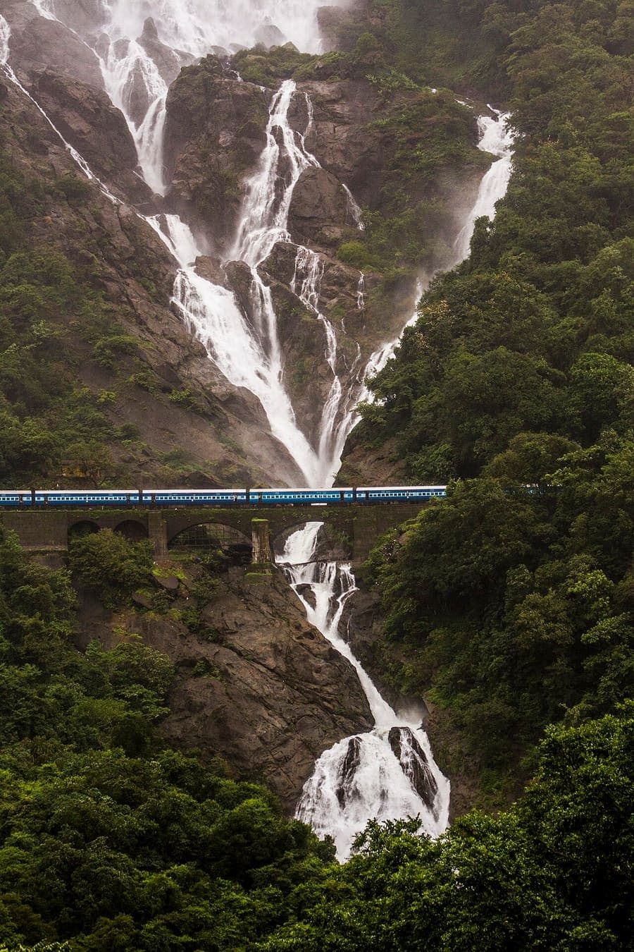 Dudhsagar Falls, Goa — A four-tier 'sea of milk' in the Ghats.