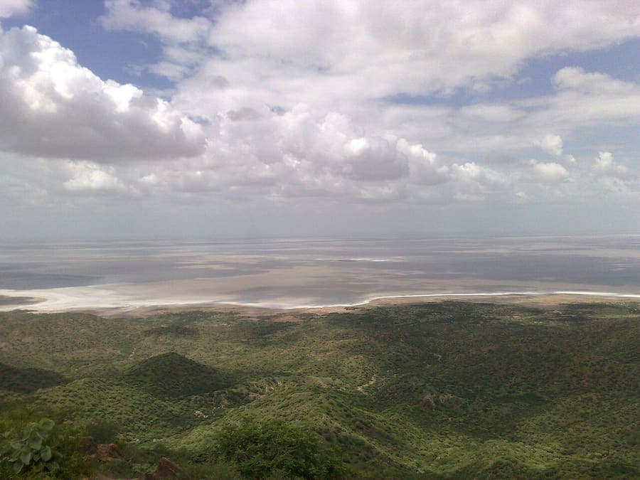 Rann of Kutch, Gujarat — White salt desert under a full moon.
