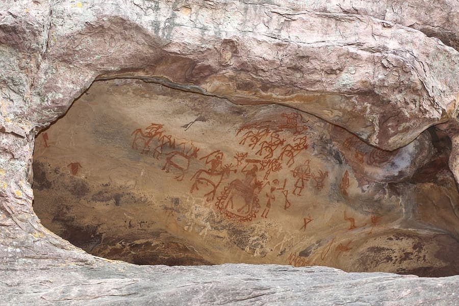 Bhimbetka, Madhya Pradesh — Rock paintings thirty thousand years old.