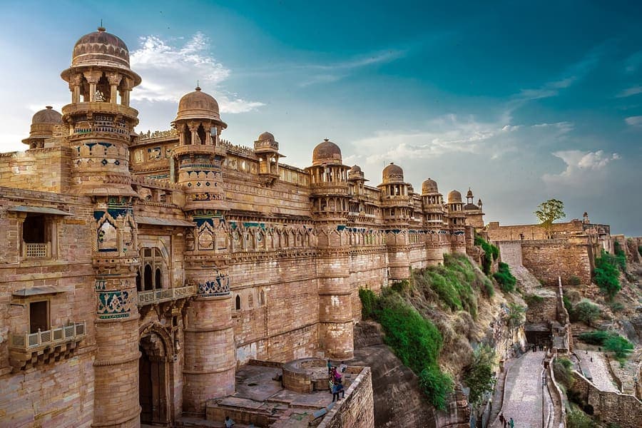 Gwalior Fort, Madhya Pradesh — A hill fort Babur called the pearl of forts.