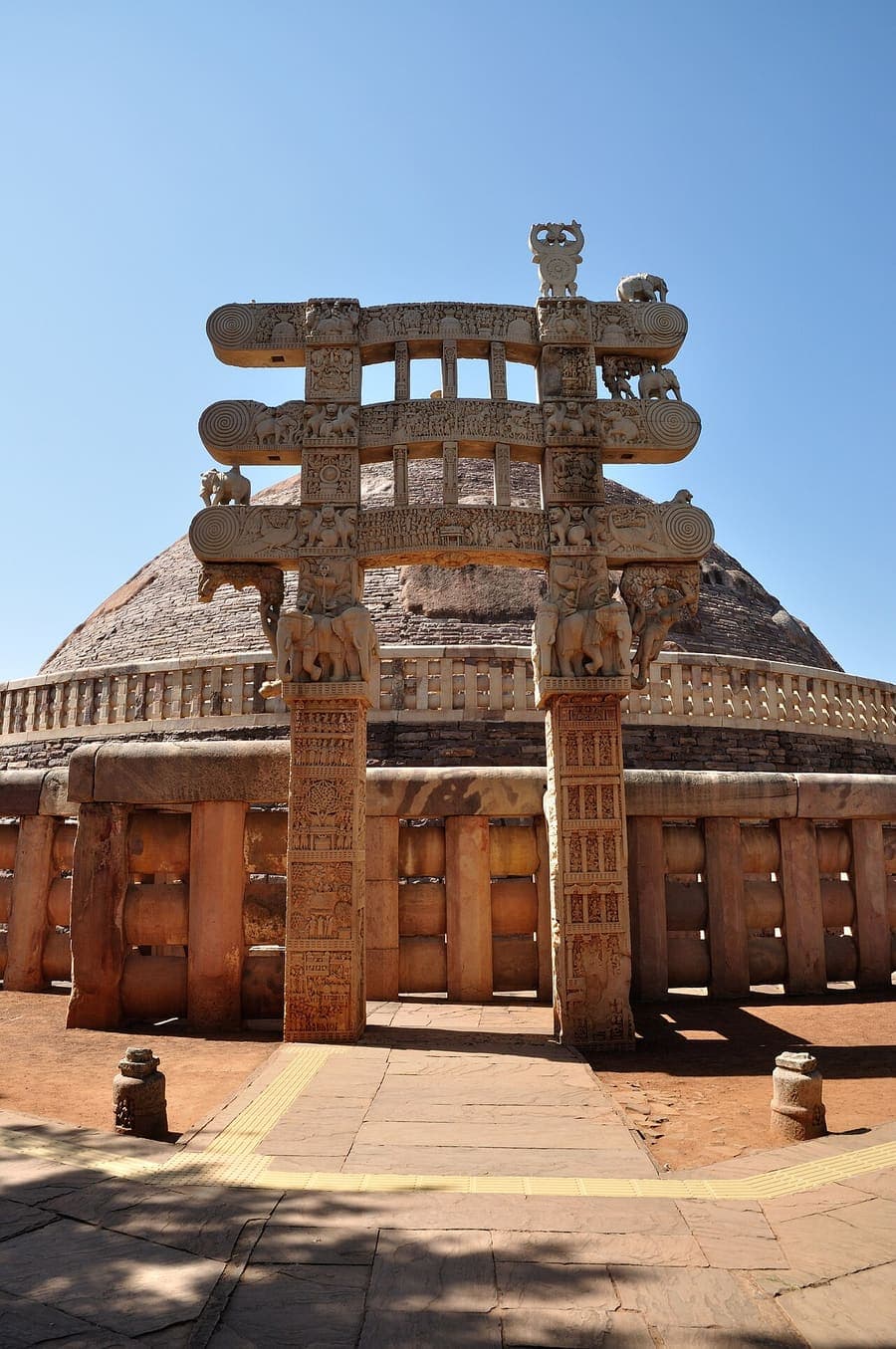 Sanchi Stupa, Madhya Pradesh — Ashoka's great dome and its gateways.