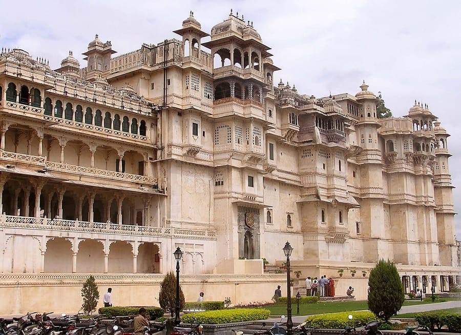 City Palace, Udaipur, Rajasthan — Balconies over Lake Pichola.