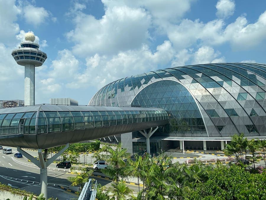 Jewel Changi, Singapore — A waterfall inside an airport.