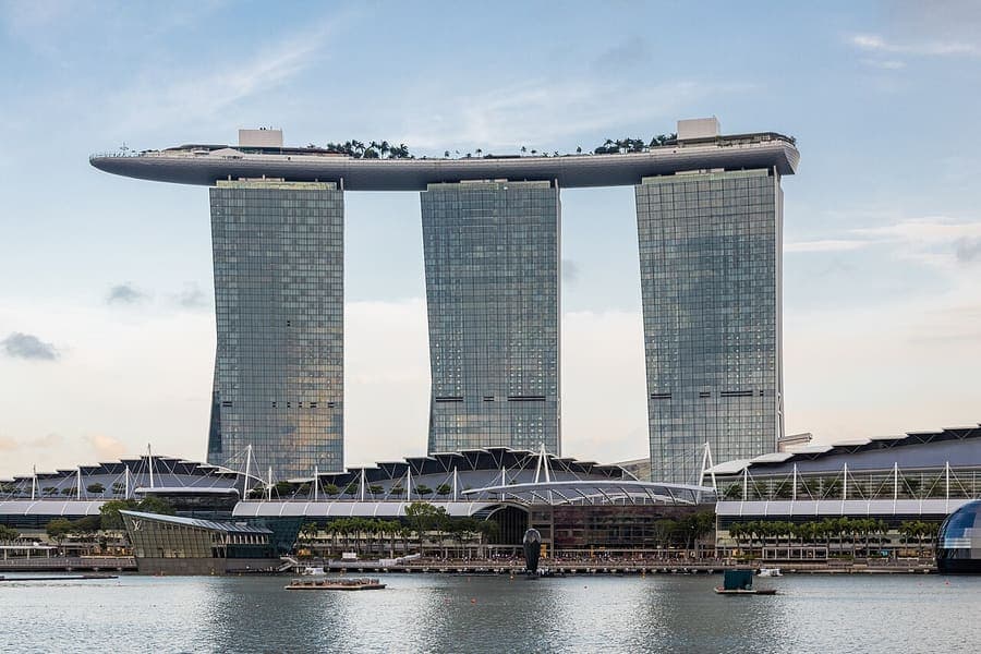 Marina Bay Sands, Singapore — Three towers and a ship on the roof.
