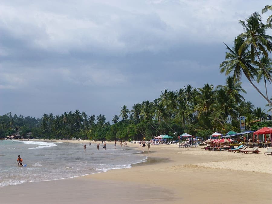 Mirissa, Sri Lanka — Blue whales offshore, and a quiet beach.