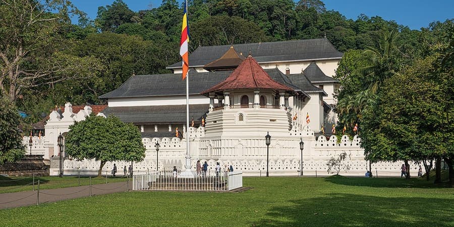 Temple of the Tooth, Sri Lanka — Kandy's relic shrine beside the lake.