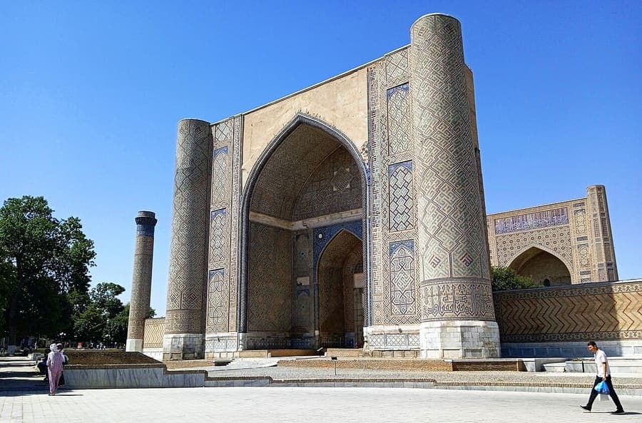 Bibi-Khanym Mosque, Uzbekistan — Timur's great mosque, rebuilt and vast.