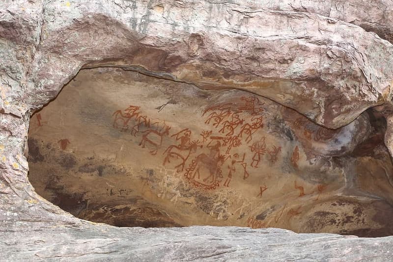 Bhimbetka, Madhya Pradesh — Rock paintings thirty thousand years old.