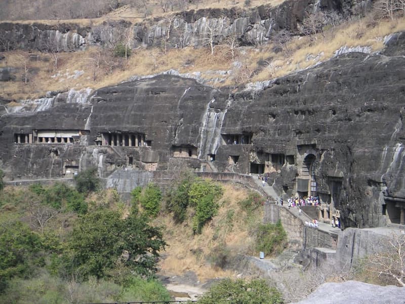 Ajanta Caves, Maharashtra Heritage — Buddhist rock-cut halls and their paintings.