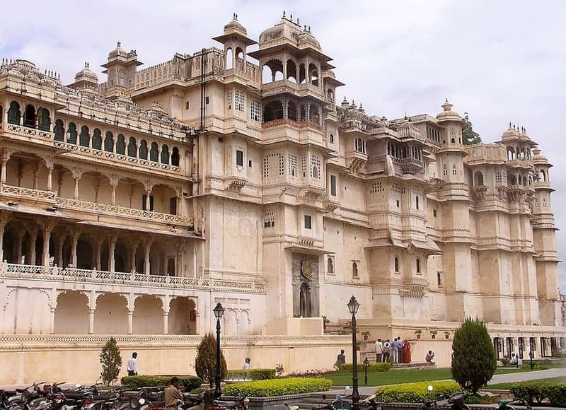 City Palace, Udaipur, Rajasthan — Balconies over Lake Pichola.