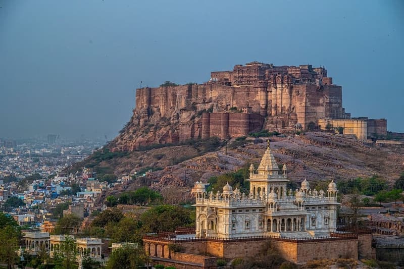 Mehrangarh Fort, Rajasthan — Jodhpur's cliff fort over the blue city.